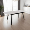 Mindy - Table À Manger Extensible - Effet Marbre - Blanc