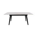 Mindy - Table À Manger Extensible - Effet Marbre - Blanc