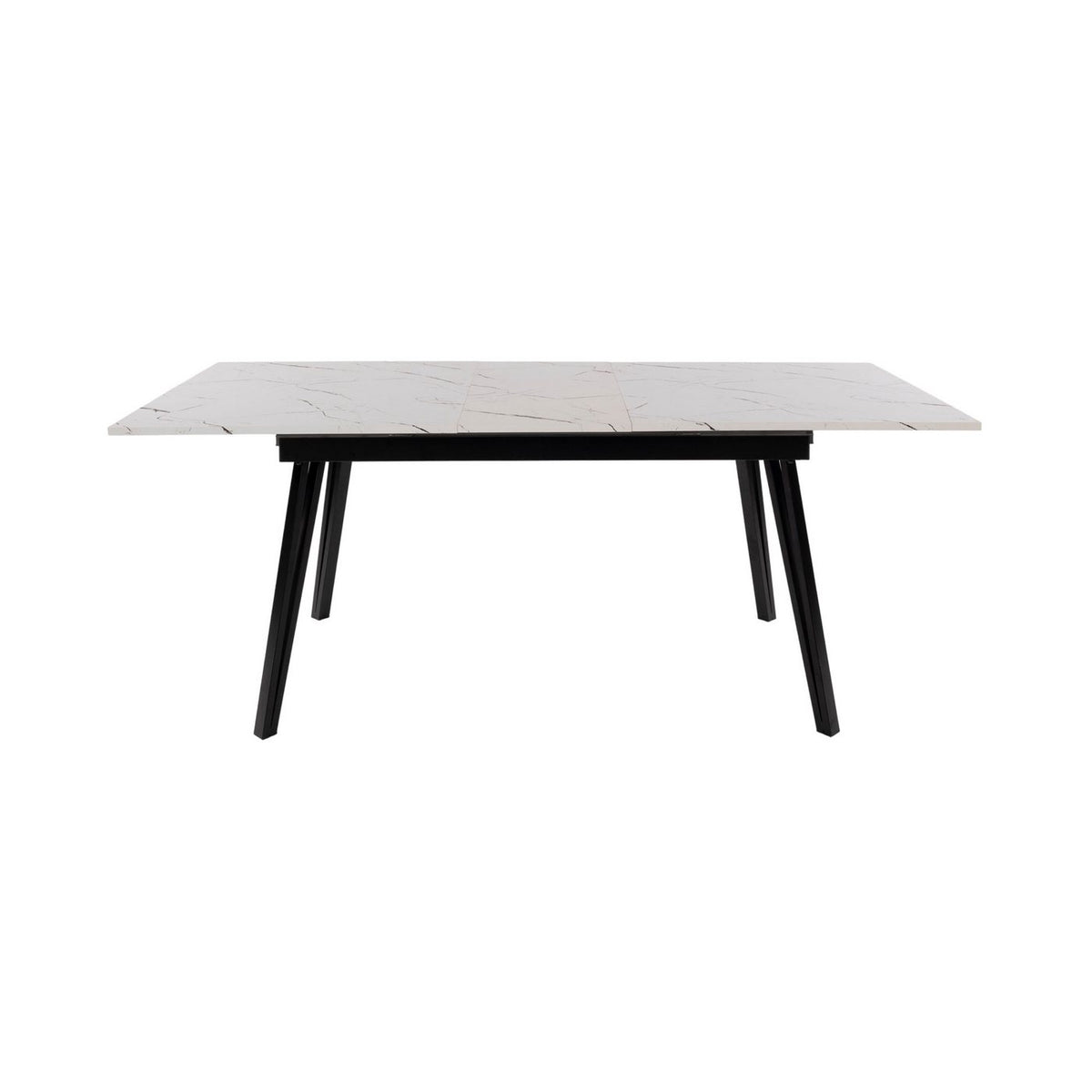 Mindy - Table À Manger Extensible - Effet Marbre - Blanc
