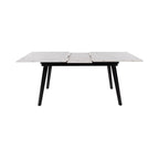 Mindy - Table À Manger Extensible - Effet Marbre - Blanc