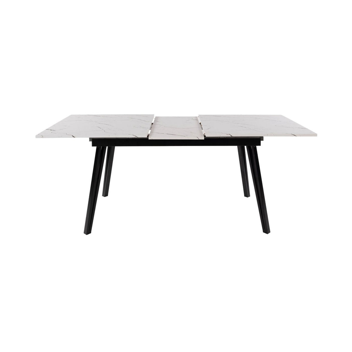 Mindy - Table À Manger Extensible - Effet Marbre - Blanc