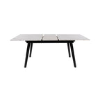 Mindy - Table À Manger Extensible - Effet Marbre - Blanc