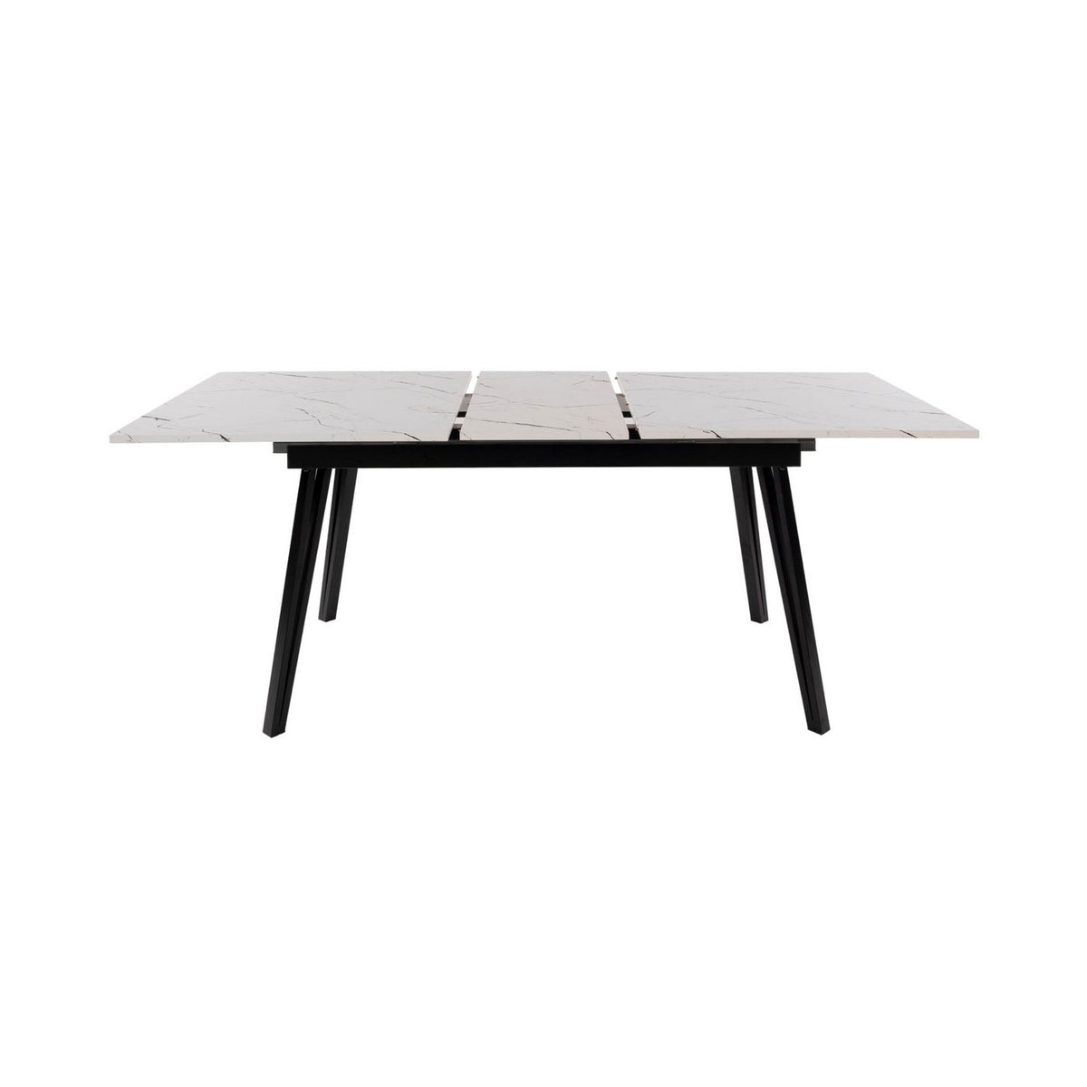 Mindy - Table À Manger Extensible - Effet Marbre - Blanc