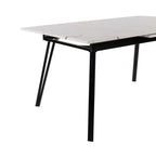 Mindy - Table À Manger Extensible - Effet Marbre - Blanc