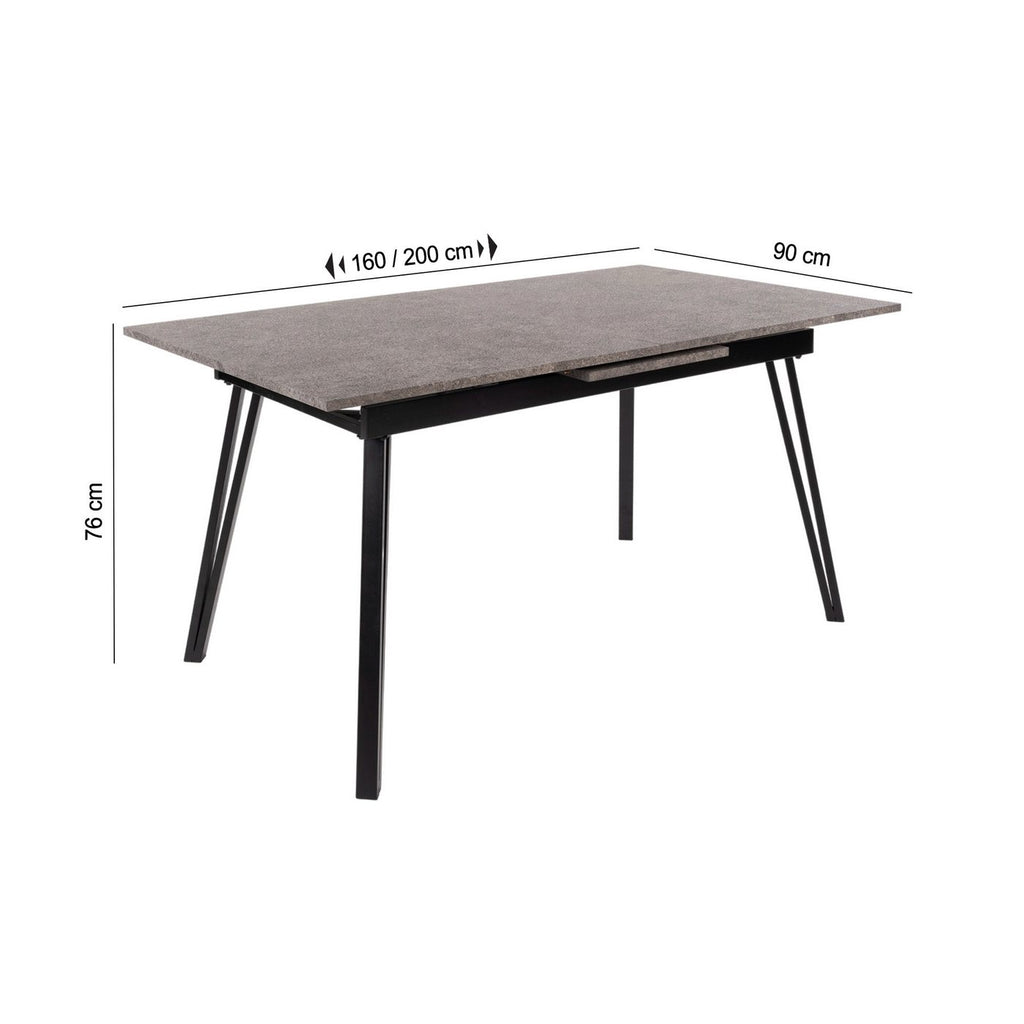 Mindy - Table À Manger Extensible - Effet Granit
