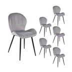 Velvet - Lot De 6 Chaises - Velours - Gris