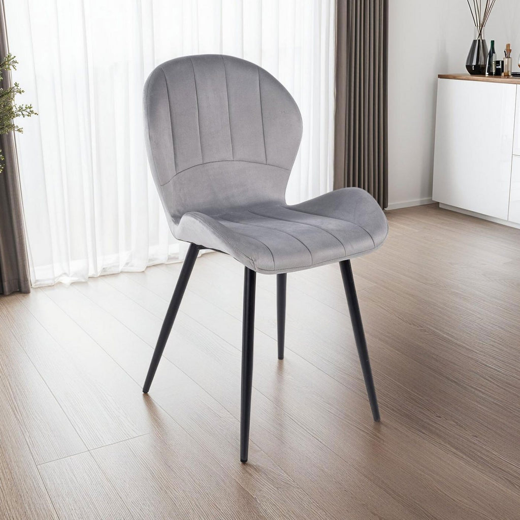 Velvet - Lot De 6 Chaises - Velours - Gris