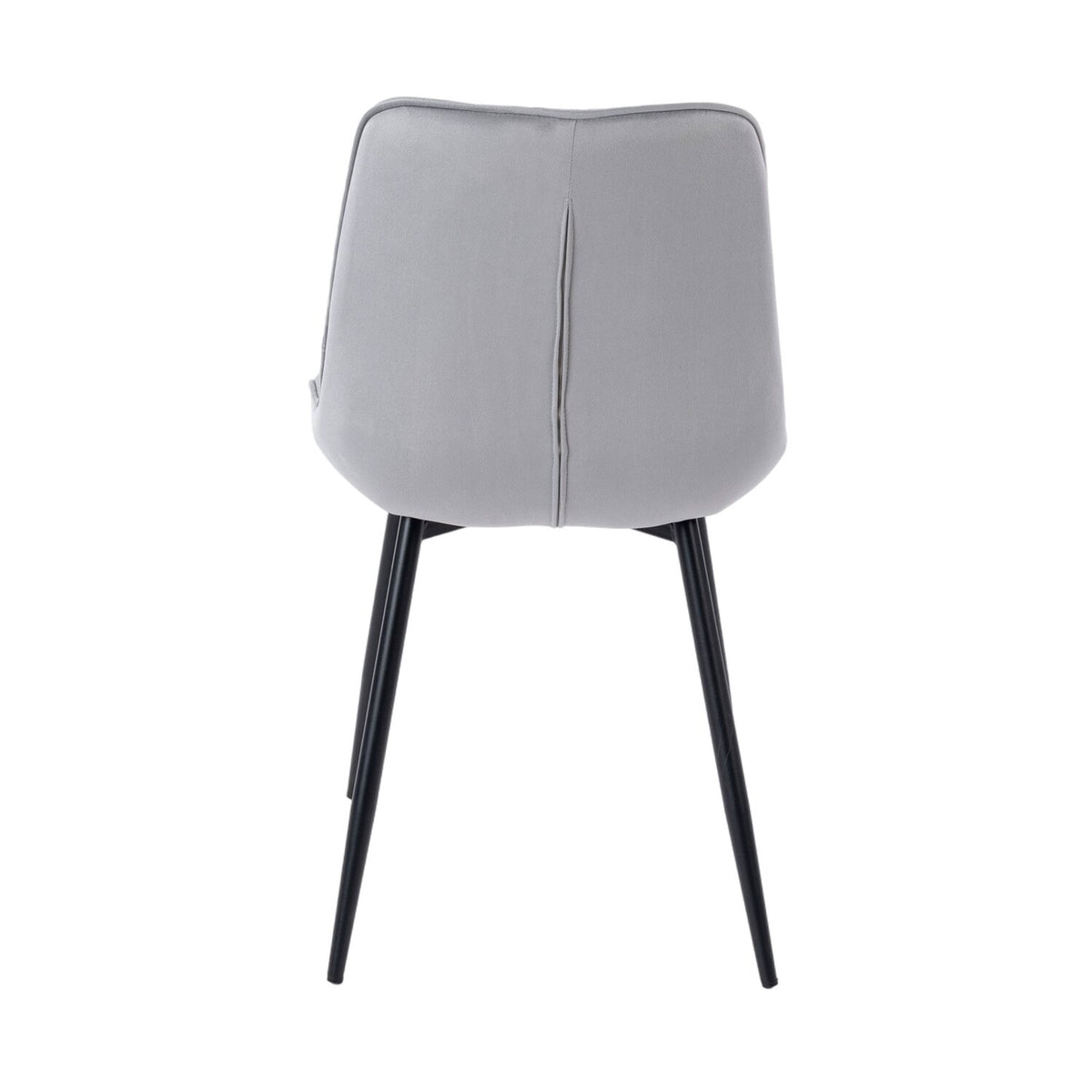 Mindy - Lot De 6 Chaises - Velours - Gris Clair Et Noir