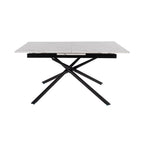 Mindy - Table Extensible - Effet Marbre - Blanc Et Noir