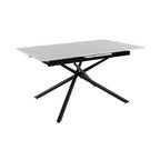 Mindy - Extendable Table + 6 Velvet Chairs - White Marble