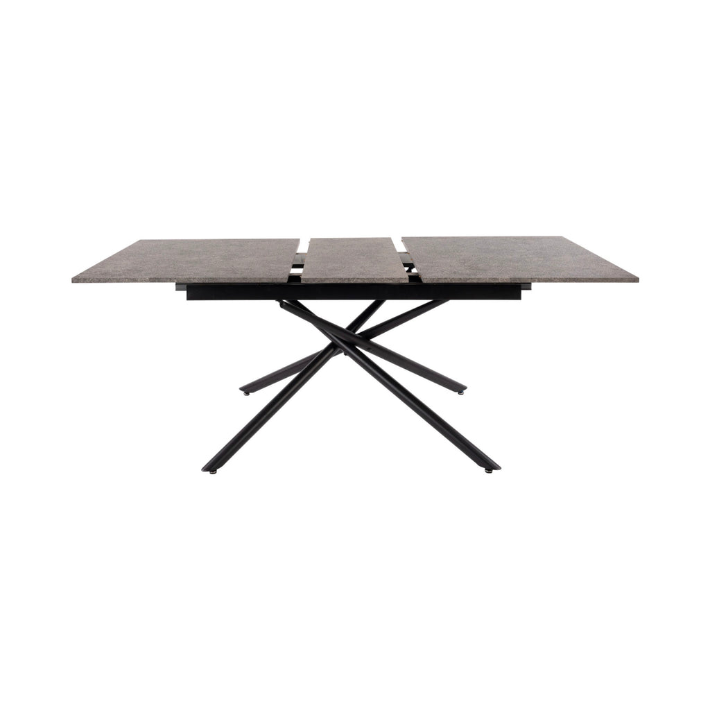 Mindy - Extendable Table + 6 Velvet Chairs - Gray