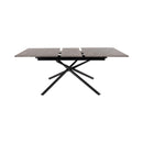 Mindy - Table Extensible + 6 Chaises En Velours - Gris
