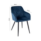 Velvet - Lot De 6 Chaises - Velours - Bleu