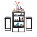 Table De Bar + 2 Tabourets - Chêne Grisé