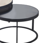 Lot De 2 Tables Gigognes Rondes - Naturel Et Noir