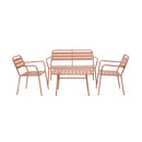 Baca - Salon De Jardin 4 Places En Métal - Terracotta