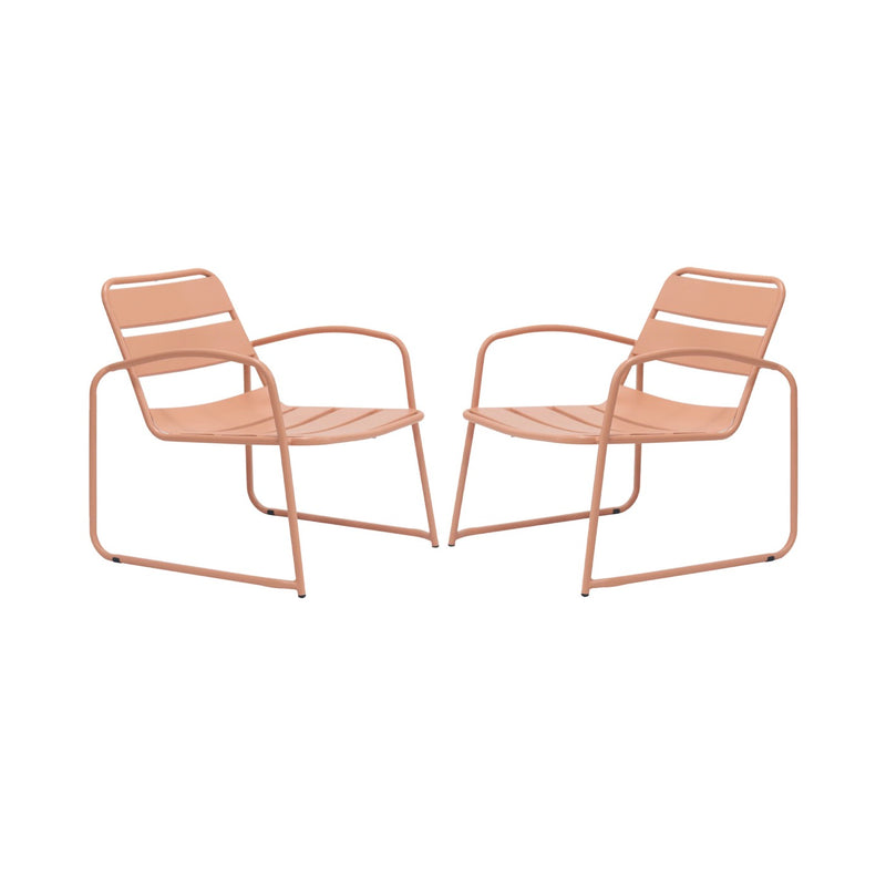 Baca - Salon De Jardin 4 Places Lounge En Métal - Terracotta