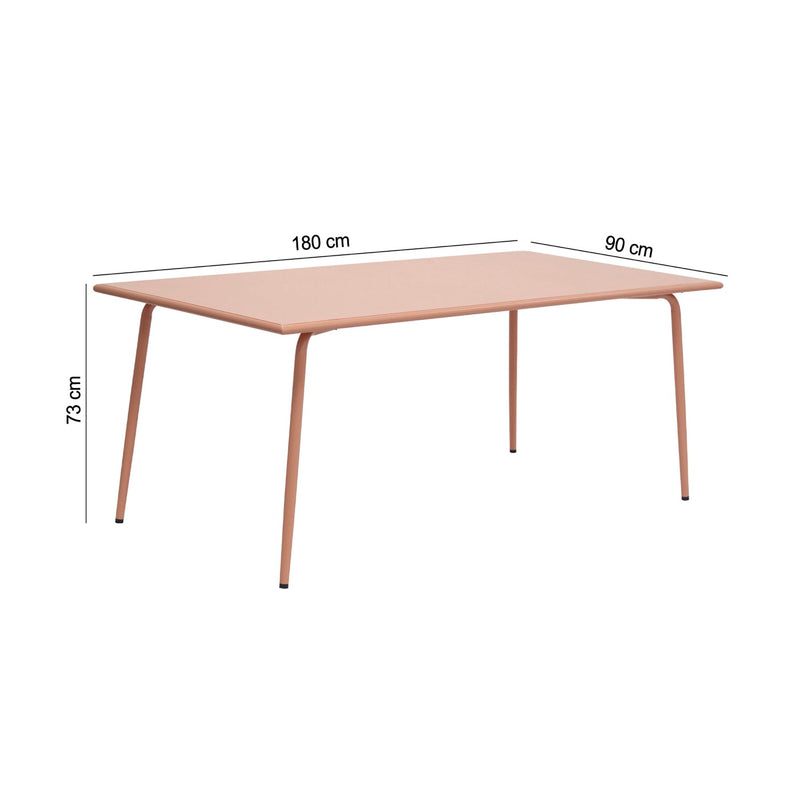 Baca - Table De Jardin En Métal - Terracotta