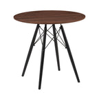 Scandi - Ensemble Repas Table Ronde + 4 Chaises - Noyer