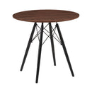 Scandi - Ensemble Repas Table Ronde + 4 Chaises - Noyer