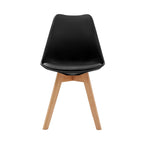Scandi - Ensemble Repas Table Ronde + 4 Chaises - Noyer