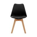 Scandi - Ensemble Repas Table Ronde + 4 Chaises - Noyer