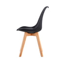 Scandi - Ensemble Repas Table Ronde + 4 Chaises - Noyer