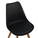 Scandi - Ensemble Repas Table Ronde + 4 Chaises - Noyer