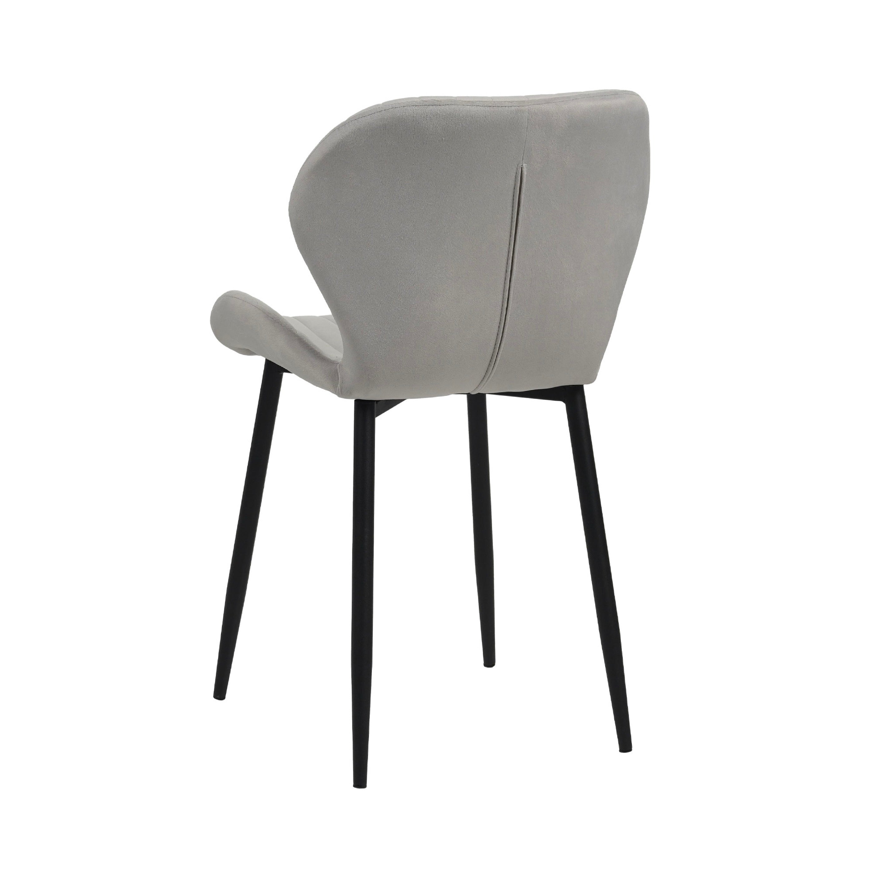 Scandi - Juego de comedor con mesa redonda + 4 sillas de terciopelo - Blanco