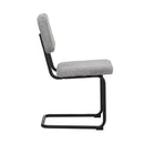 Scandi - Ensemble Repas Table Ronde + 4 Chaises Velours - Naturel