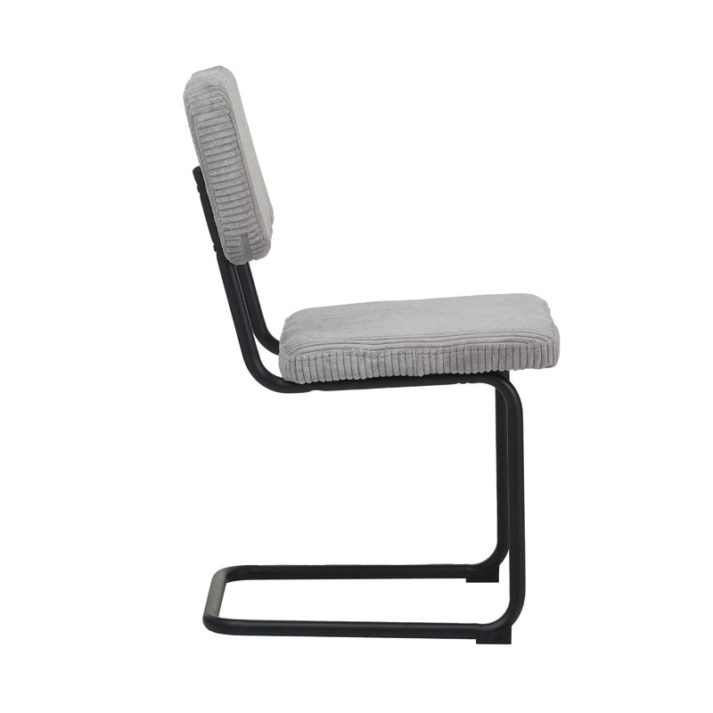 Scandi - Ensemble Repas Table Ronde + 4 Chaises Velours - Naturel