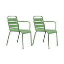 Baca - Lot De 2 Chaises De Jardin En Métal Avec Accoudoirs - Vert