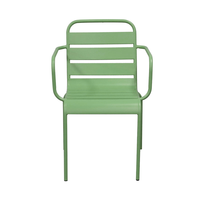 Baca - Lot De 2 Chaises De Jardin En Métal Avec Accoudoirs - Vert