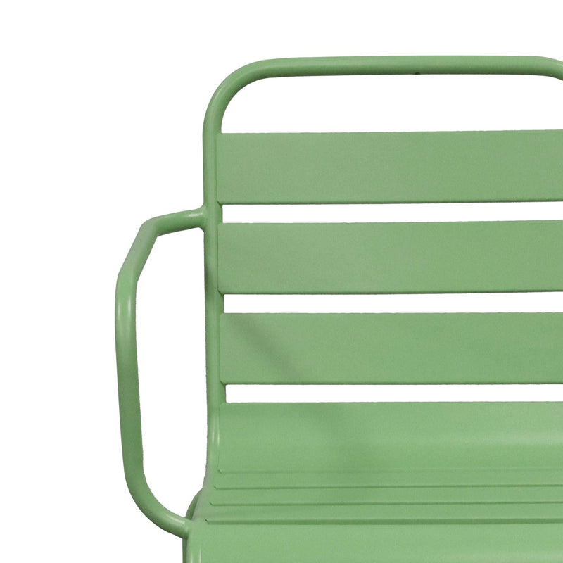 Baca - Lot De 2 Chaises De Jardin En Métal Avec Accoudoirs - Vert