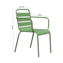 Baca - Lot De 2 Chaises De Jardin En Métal Avec Accoudoirs - Vert