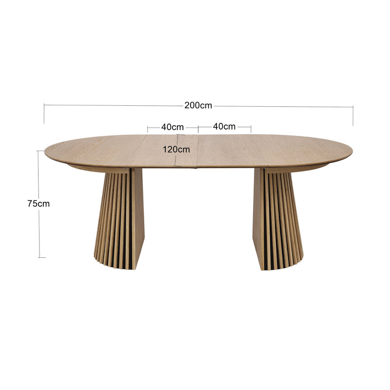 Constance - Table À Manger Ronde Extensible - Chêne