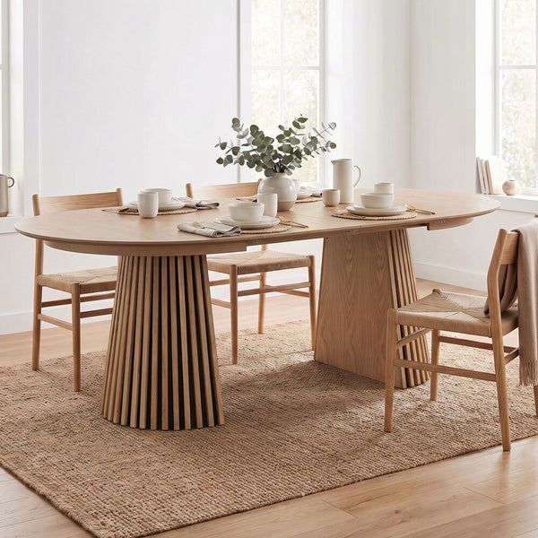 Constance - Table À Manger Ronde Extensible - Chêne