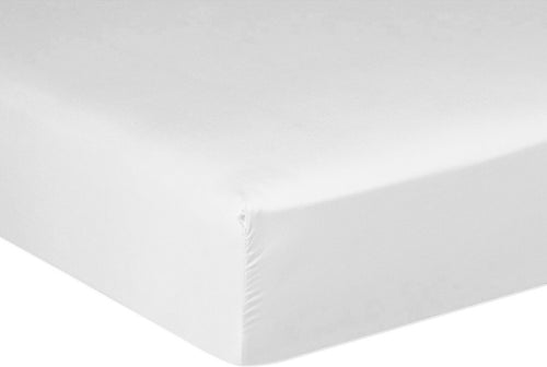 Drap Housse - 100% Satin De Coton Lavé 105 Fils - Blanc
