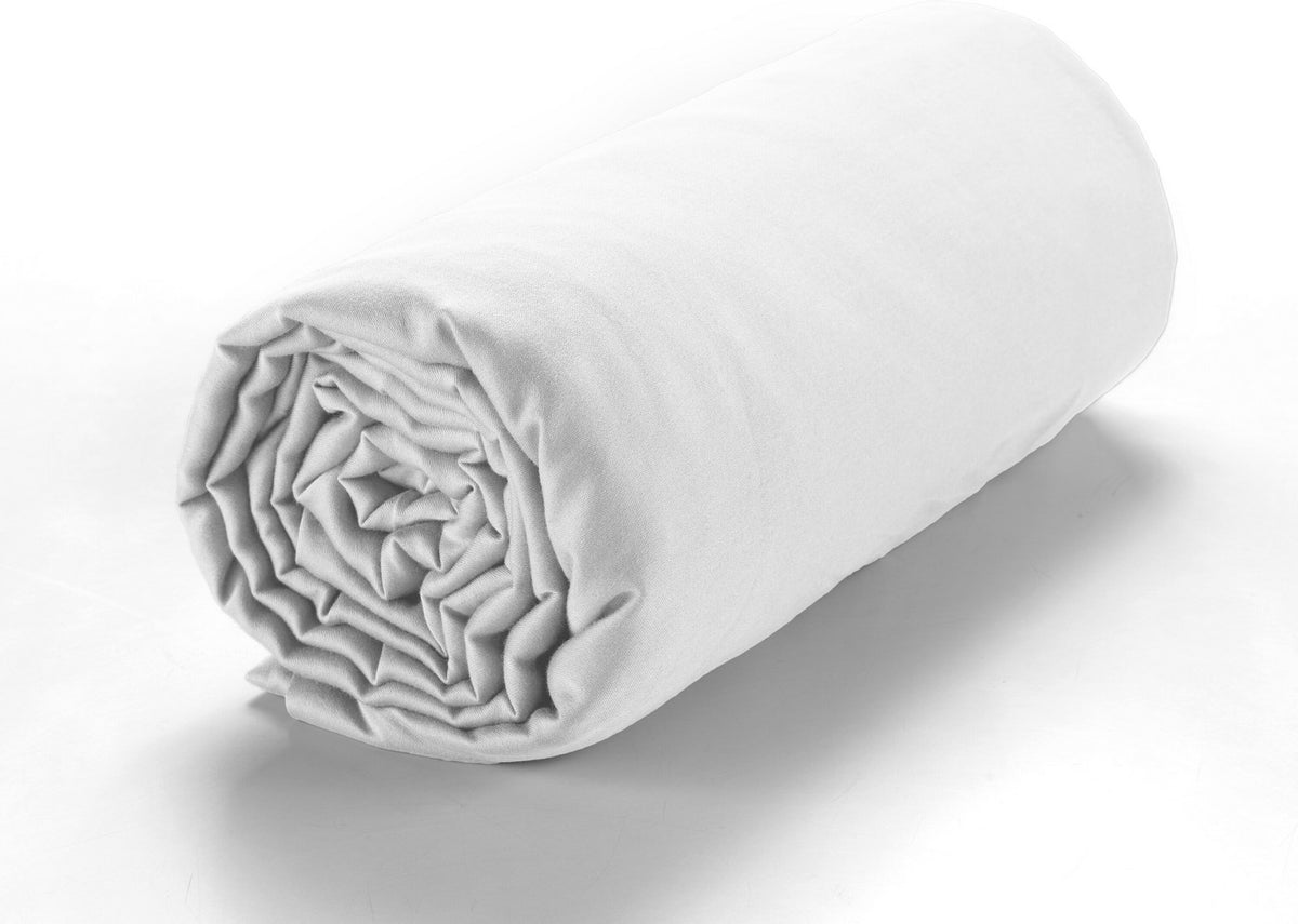 Desir - Lenzuolo Con Angoli - 100% Raso Di Cotone Lavato - Bianco