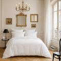 Desir - Housse De Couette - 100% Satin De Coton Lavé - Blanc