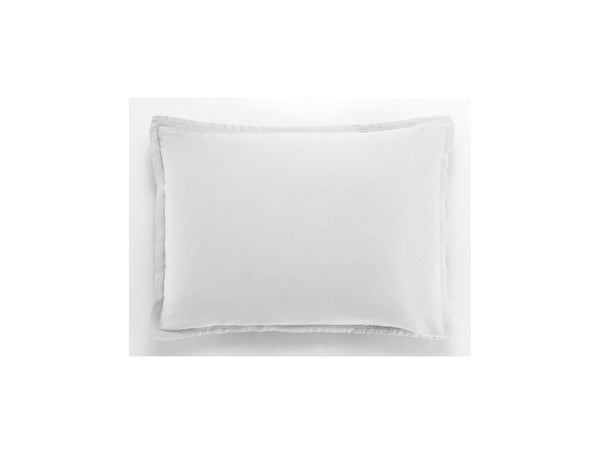Desir - Pillowcase - 100% Washed Cotton Sateen - White