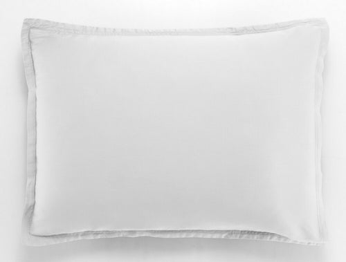 Taie D'Oreiller - 100% Satin De Coton Lavé 105 Fils - Blanc
