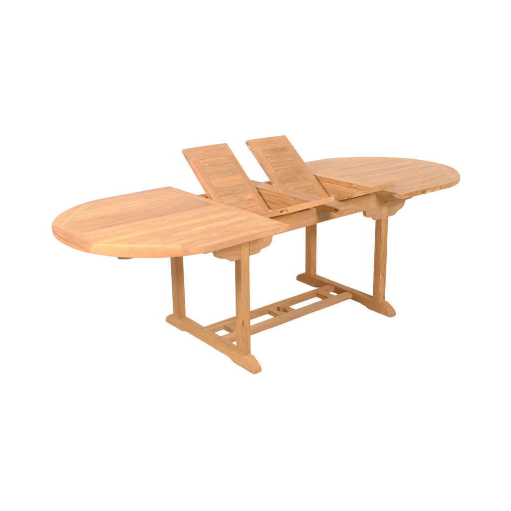 Gardena - Mesa extensible doble ovalada en Teca - Natural