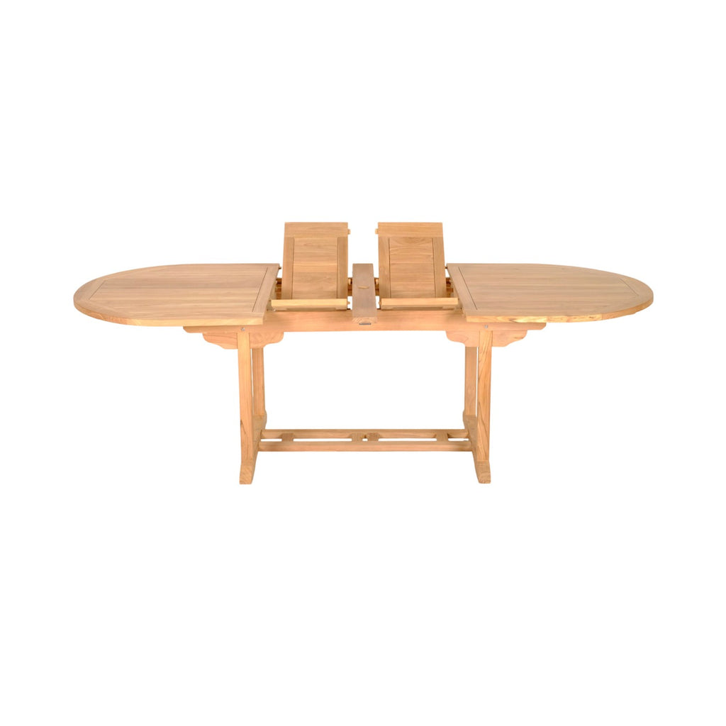 Gardena - Mesa extensible doble ovalada en Teca - Natural
