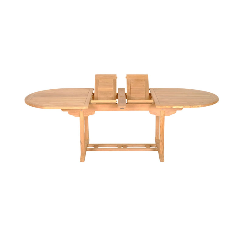 Gardena - Table Ovale Double Extension En Teck - Naturel