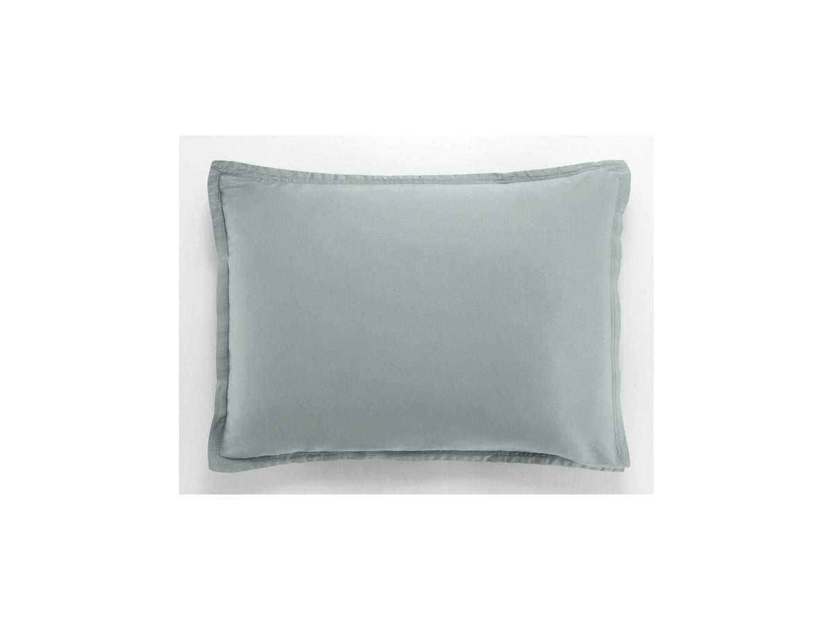 Desir - Taie D'Oreiller - 100% Satin De Coton Lavé - Céladon