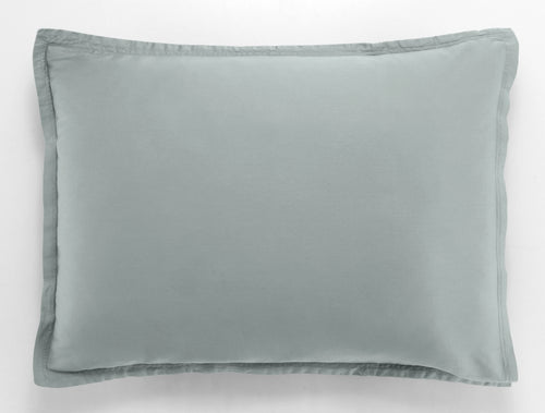 Taie D'Oreiller - 100% Satin De Coton Lavé 105 Fils - Céladon