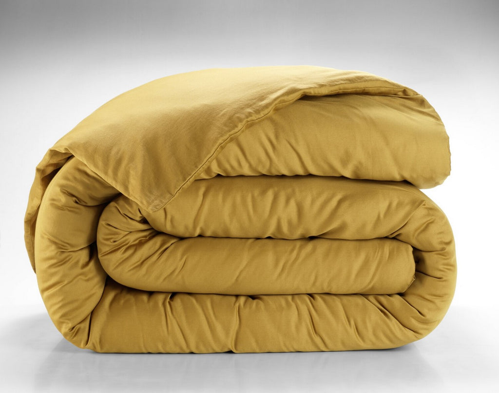 Desir - Housse De Couette - 100% Satin De Coton Lavé - Marron