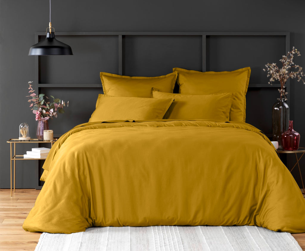 Desir - Housse De Couette - 100% Satin De Coton Lavé - Marron