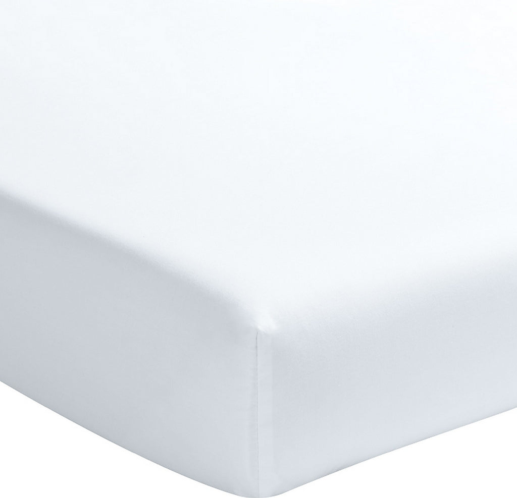Elegance - Fitted Sheet - 100% Washed Cotton Percale - Cloud White